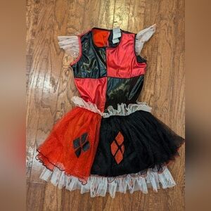 Rubie's Harley Quinn Deluxe Child Costume Tutu Dress Size Large 10-12